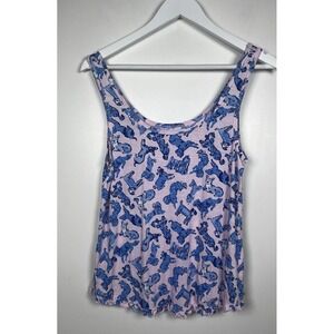 Lilly Pulitzer Size Small Ruffle Hem Zanzibar Blue Ruff Night PJ Camisole Top
